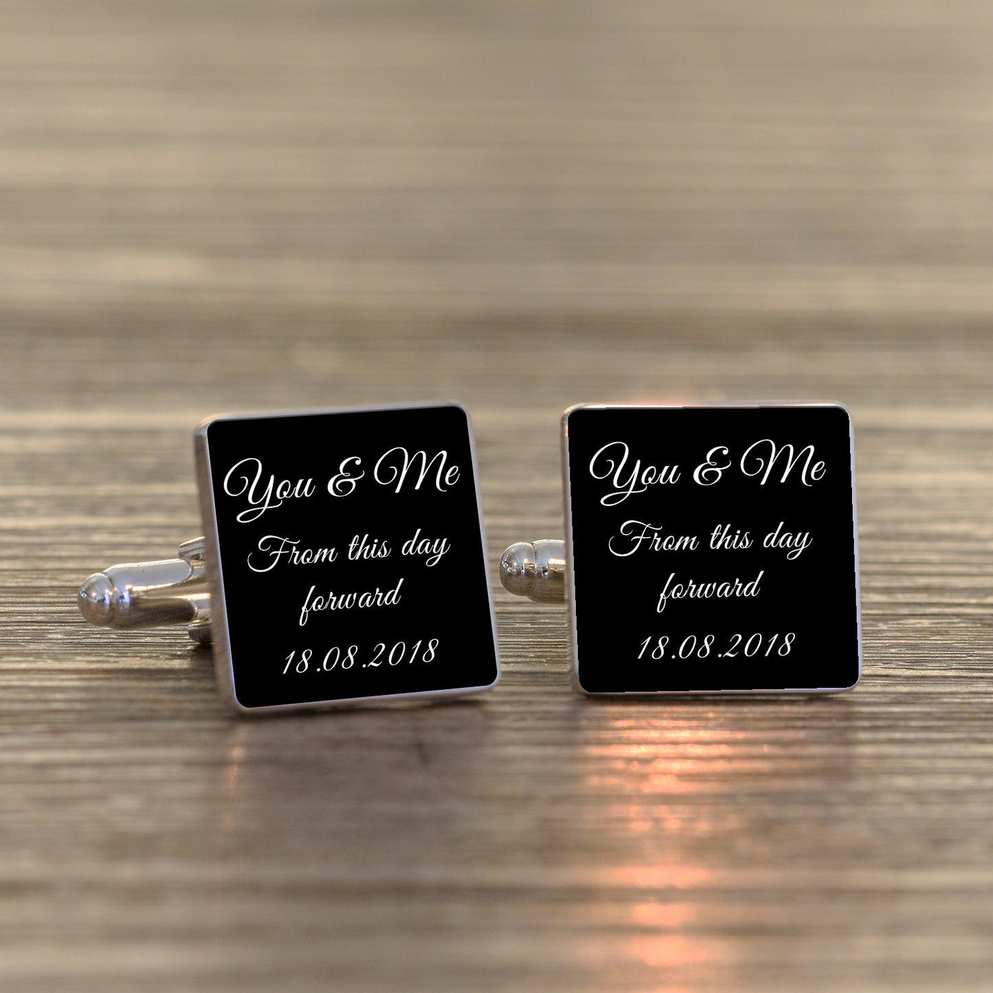 You & Me Cufflinks - Silver Finish