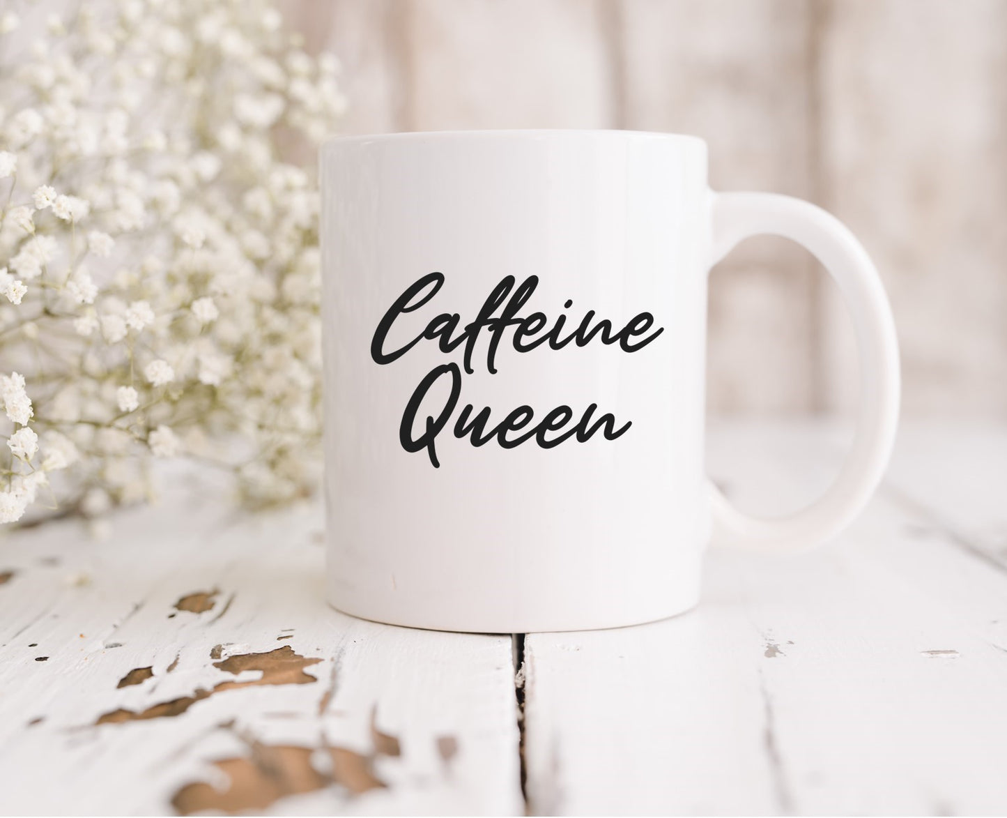 Caffeine Queen mug, funny mug for Mum, sister gift, gift for a coffee lover