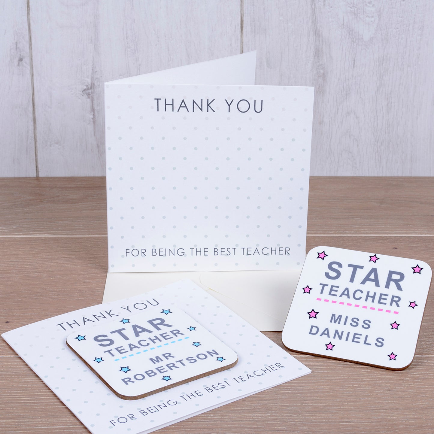 Star Teacher Personalised Coaster Card – Teacher Thank You Gift