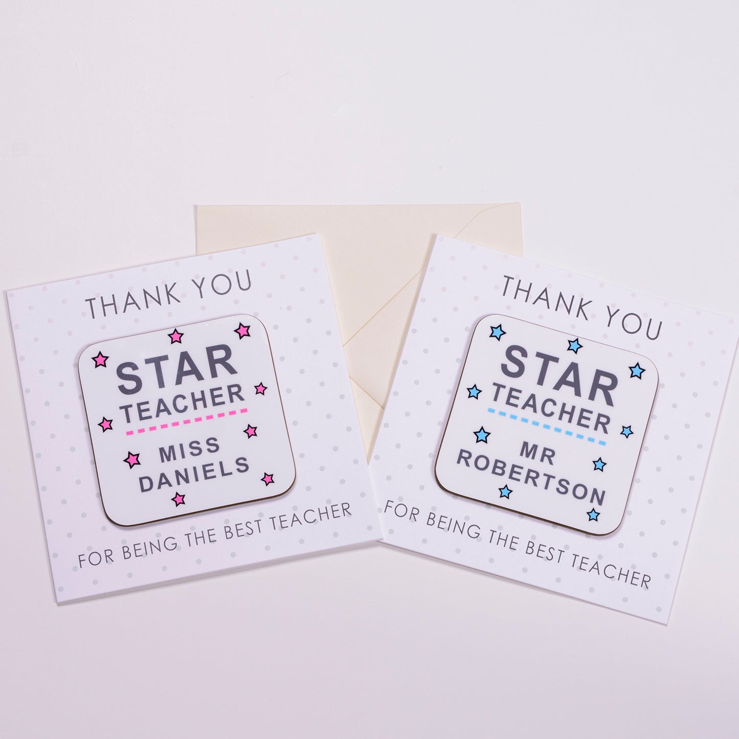 Star Teacher Personalised Coaster Card – Teacher Thank You Gift