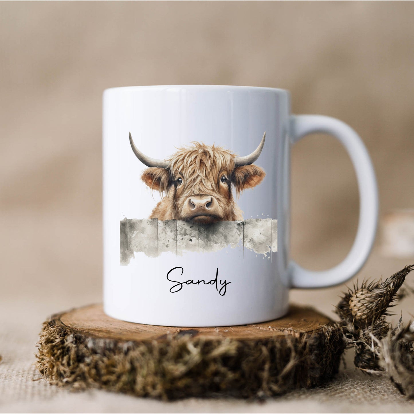 Personalised Highland cow mug