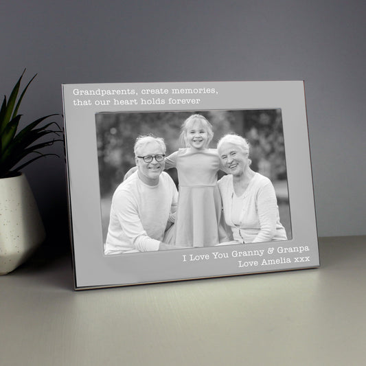 Personalised Free Text 5 x 7 Landscape Silver Photo Frame
