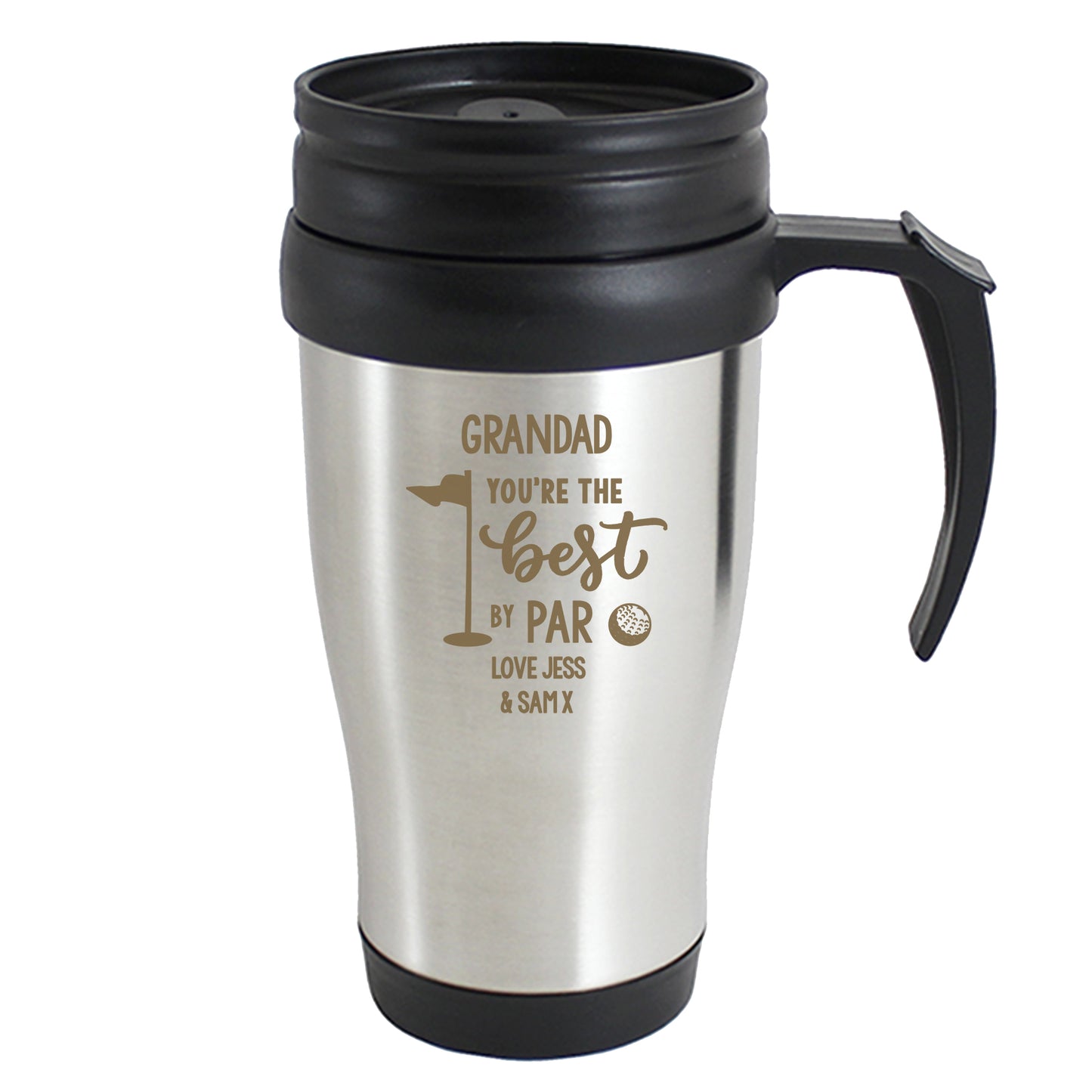 Personalised Best By Par Travel Mug