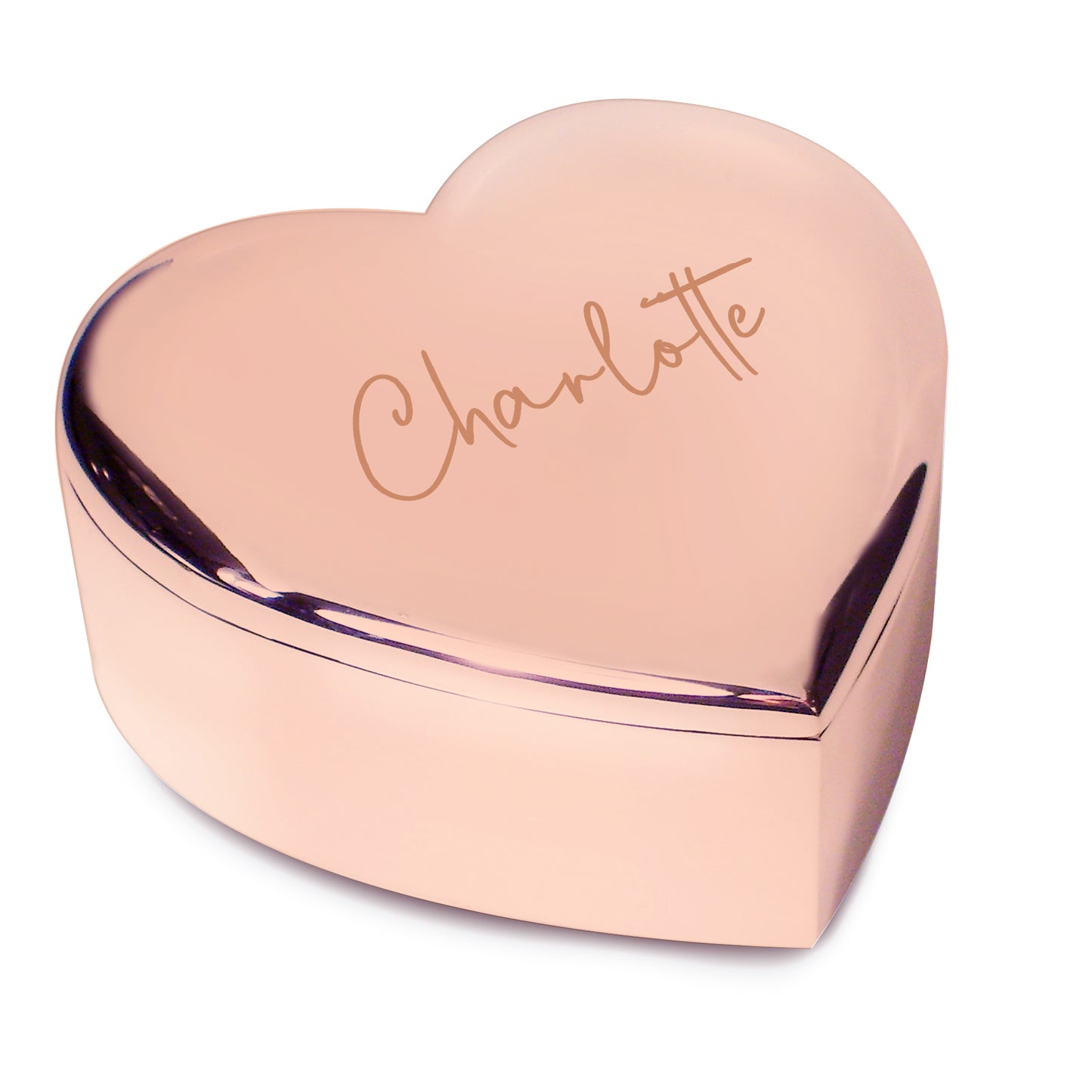 Personalised Engraved Rose Gold Heart Trinket Box