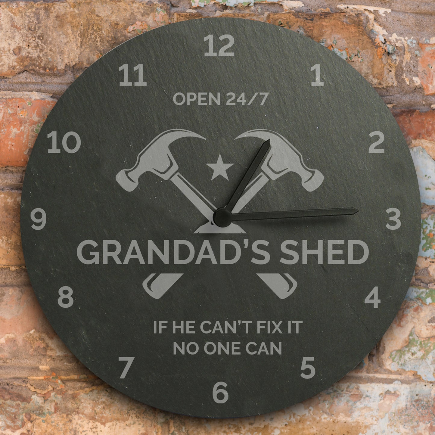 Personalised Tools Slate Clock