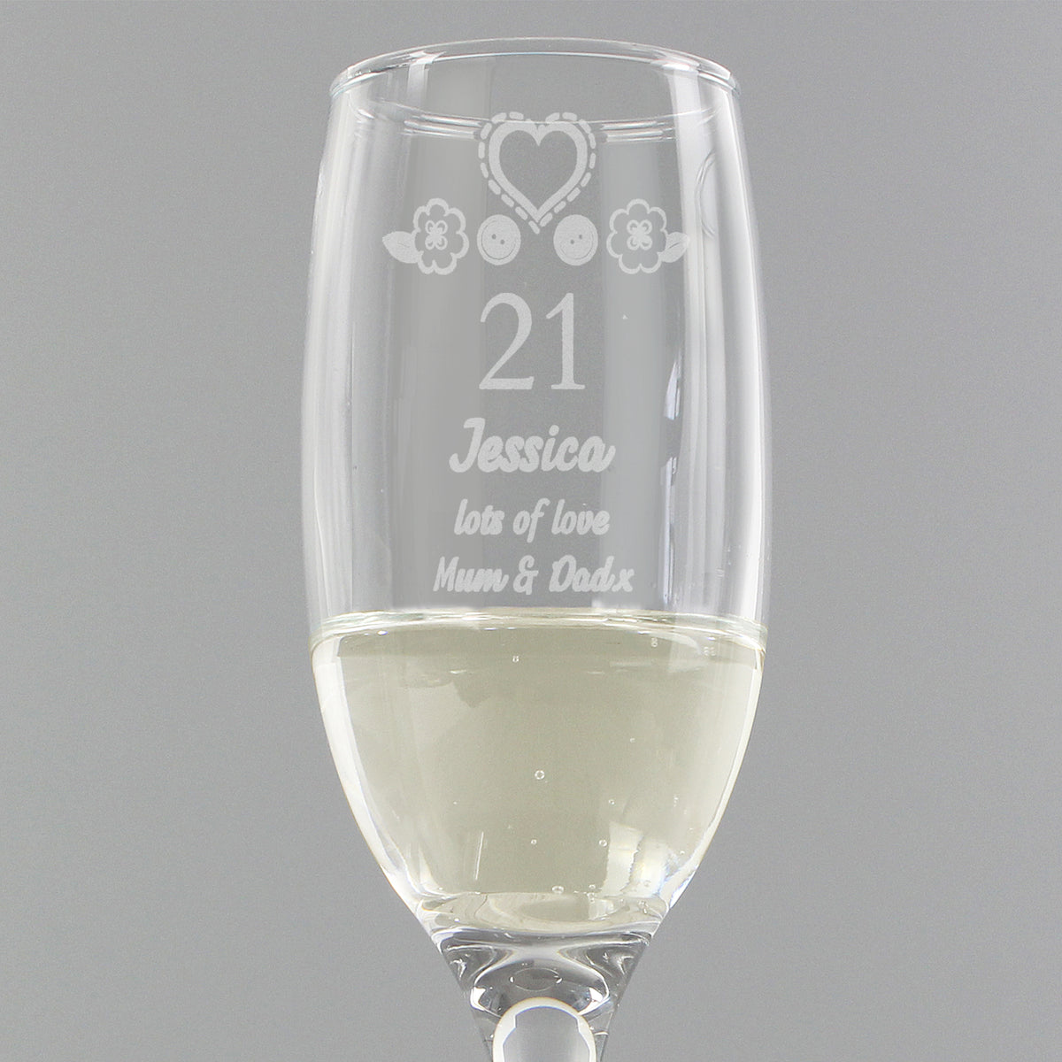 Personalised Birthday Craft Flute Glass