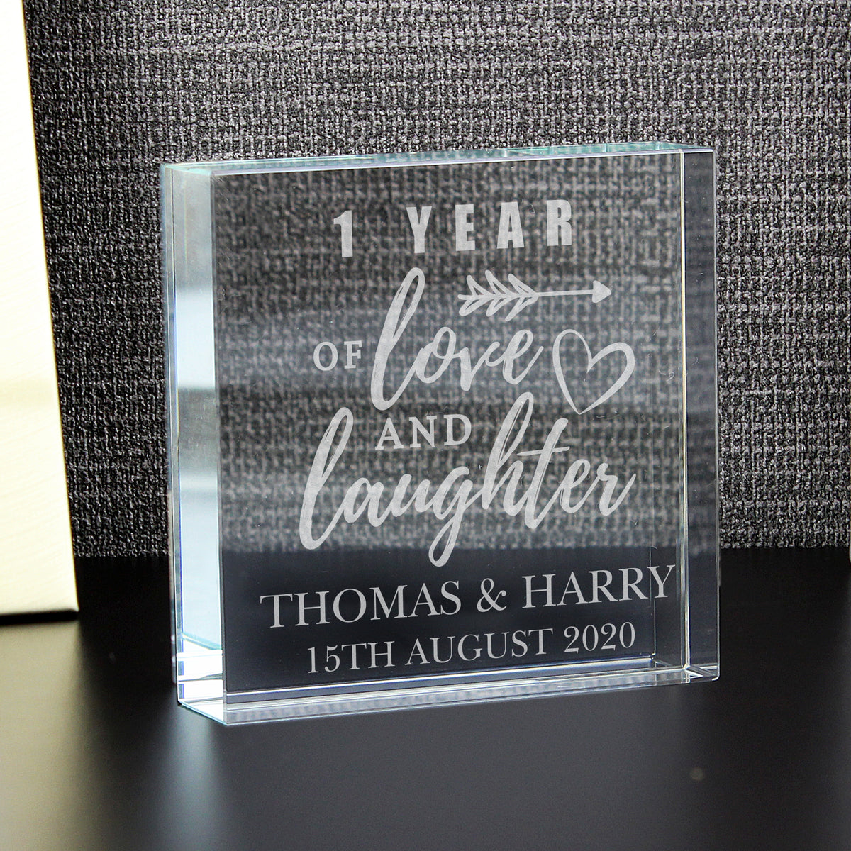Personalised Arrow Anniversary Crystal Token