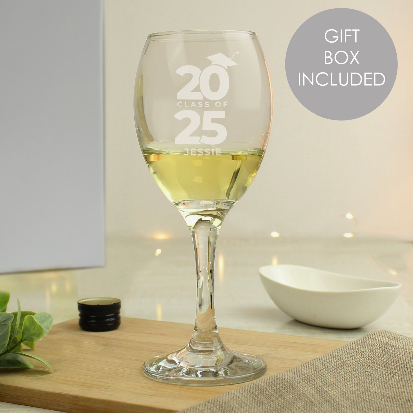 Personalised Class of Graduation Wine Glass