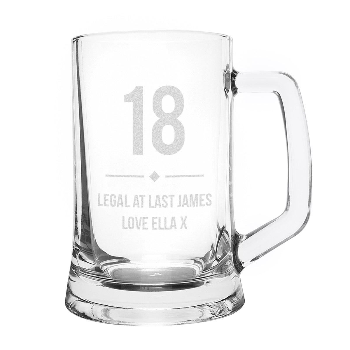 Personalised Big Age Glass Pint Stern Tankard