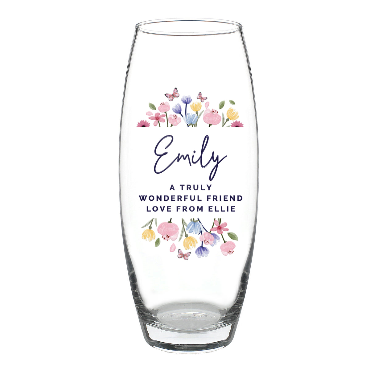 Personalised Bright Floral Bullet Vase