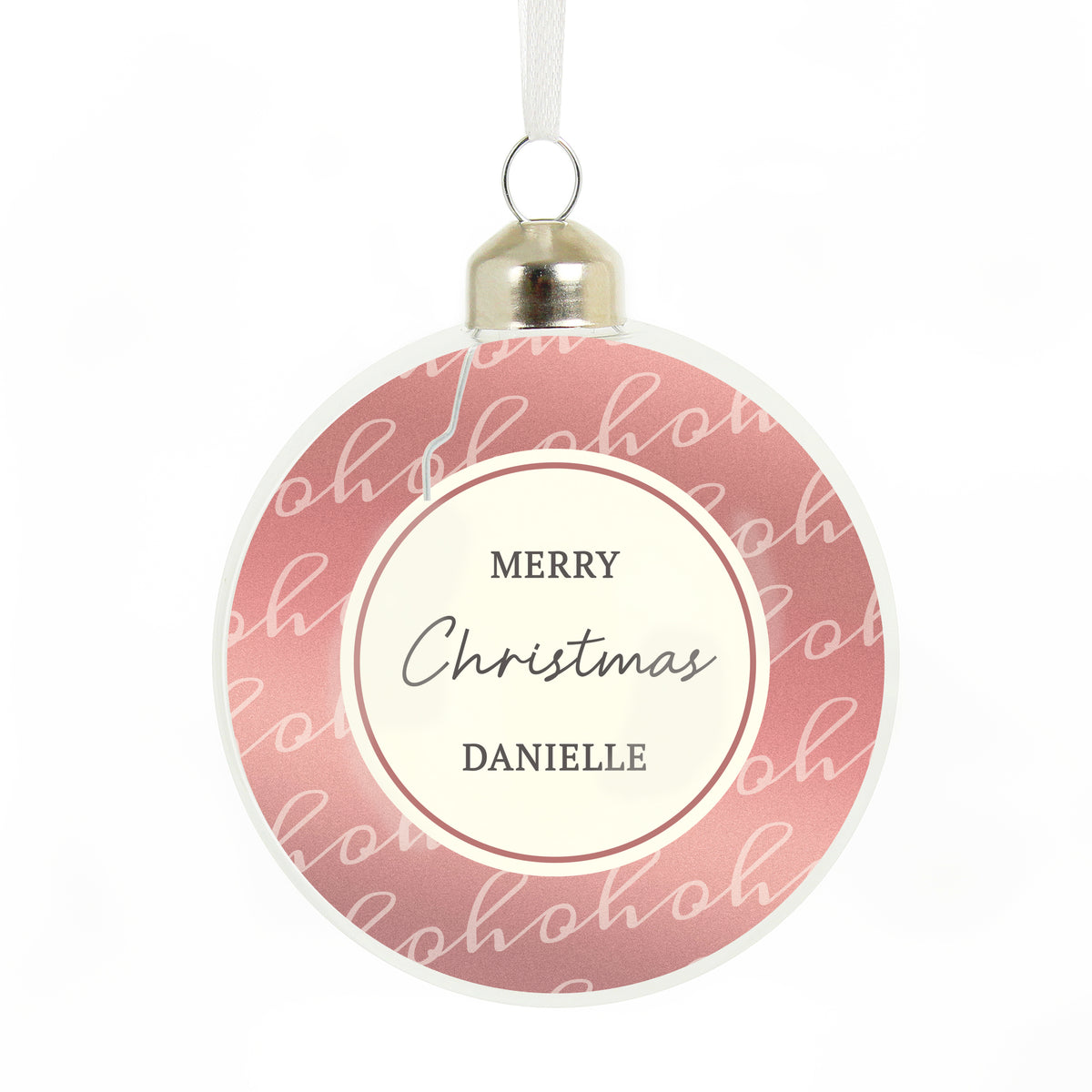 Personalised Ho Ho Ho Glass Bauble