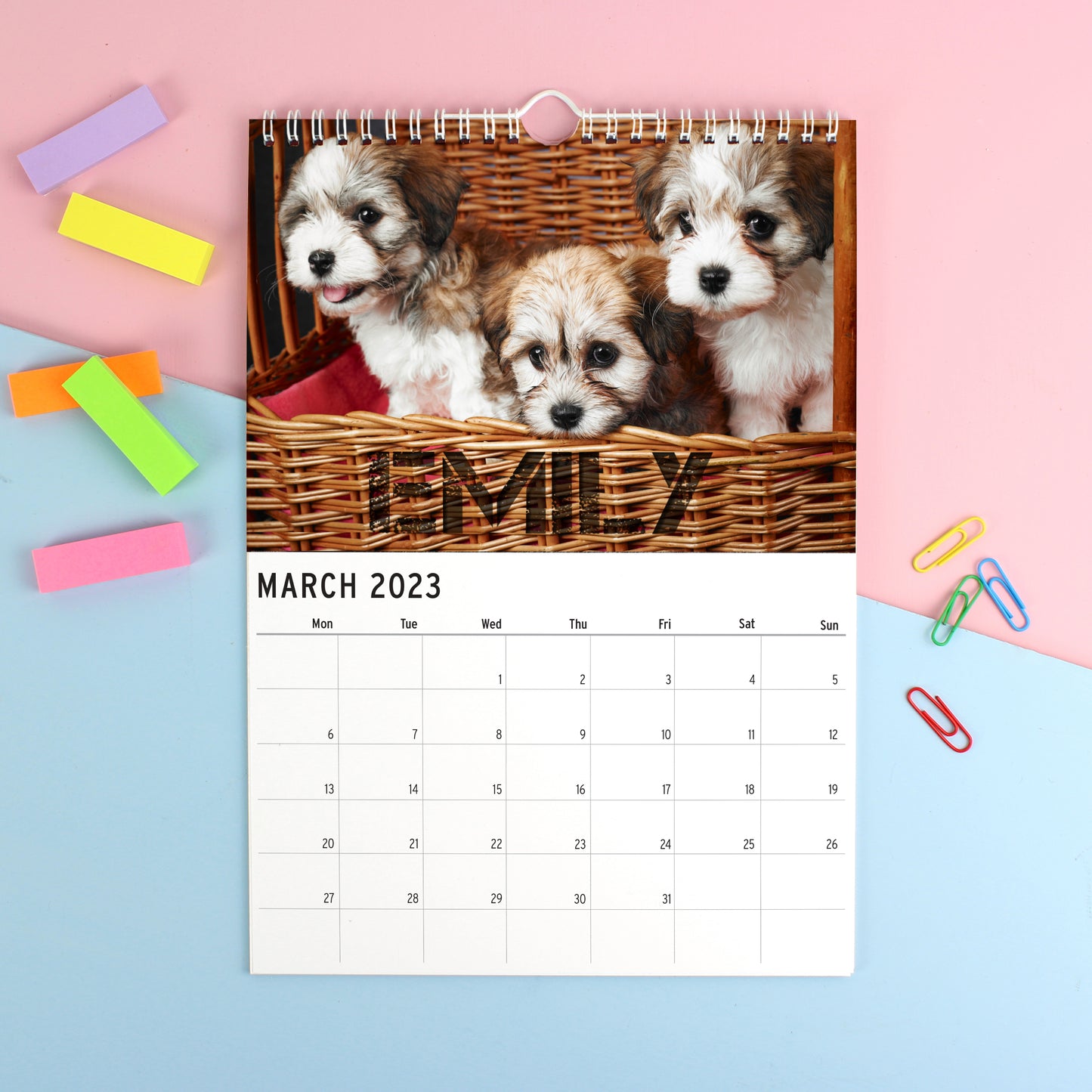 Personalised Barking Mad Dog Desk Calendar