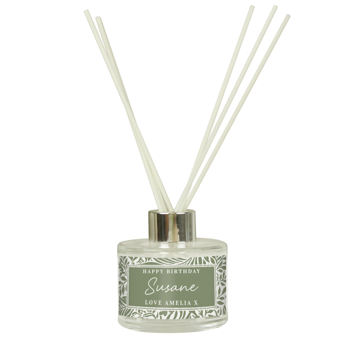 Personalised Green Botanical Reed Diffuser