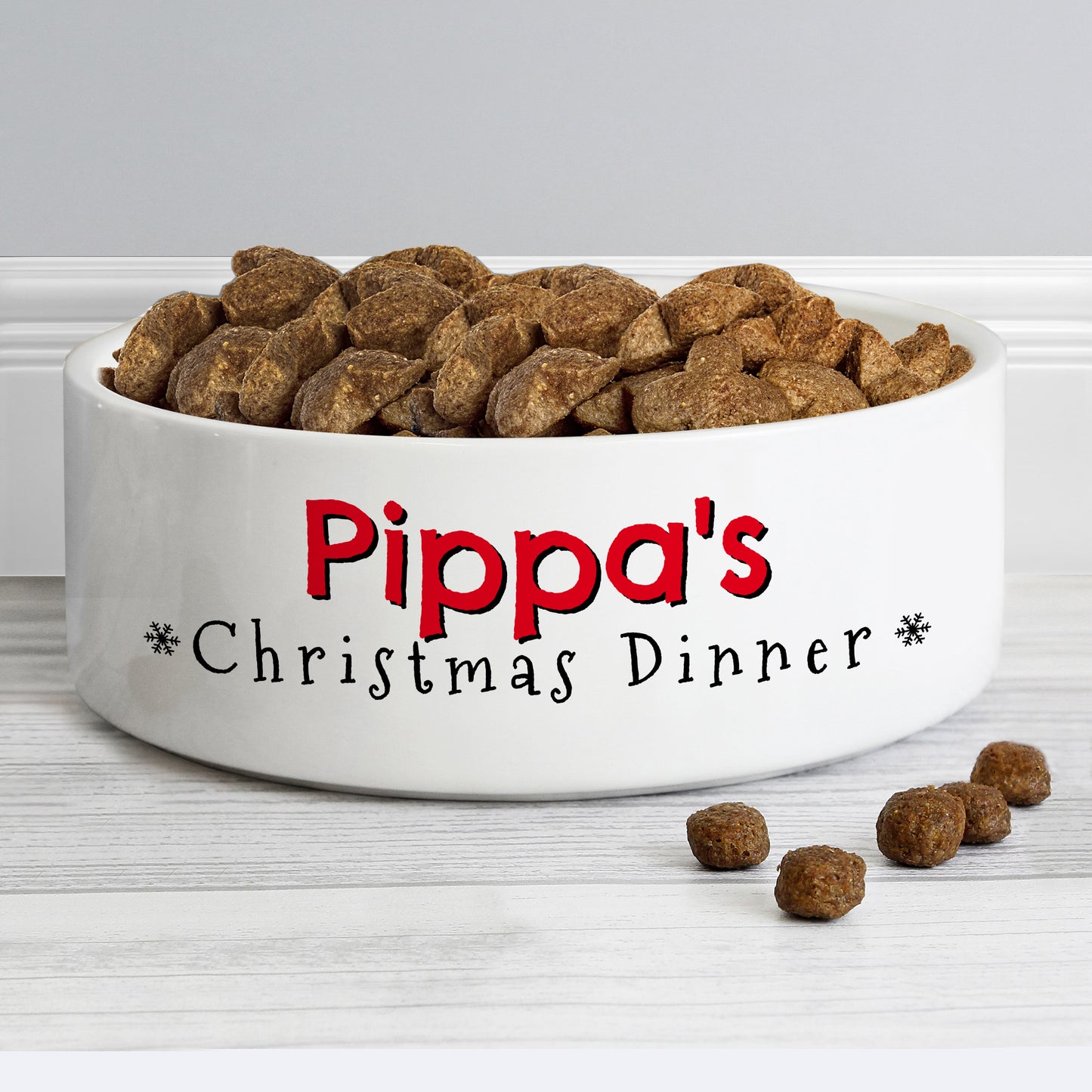 Personalised Christmas Dinner 15cm Medium Pet Bowl