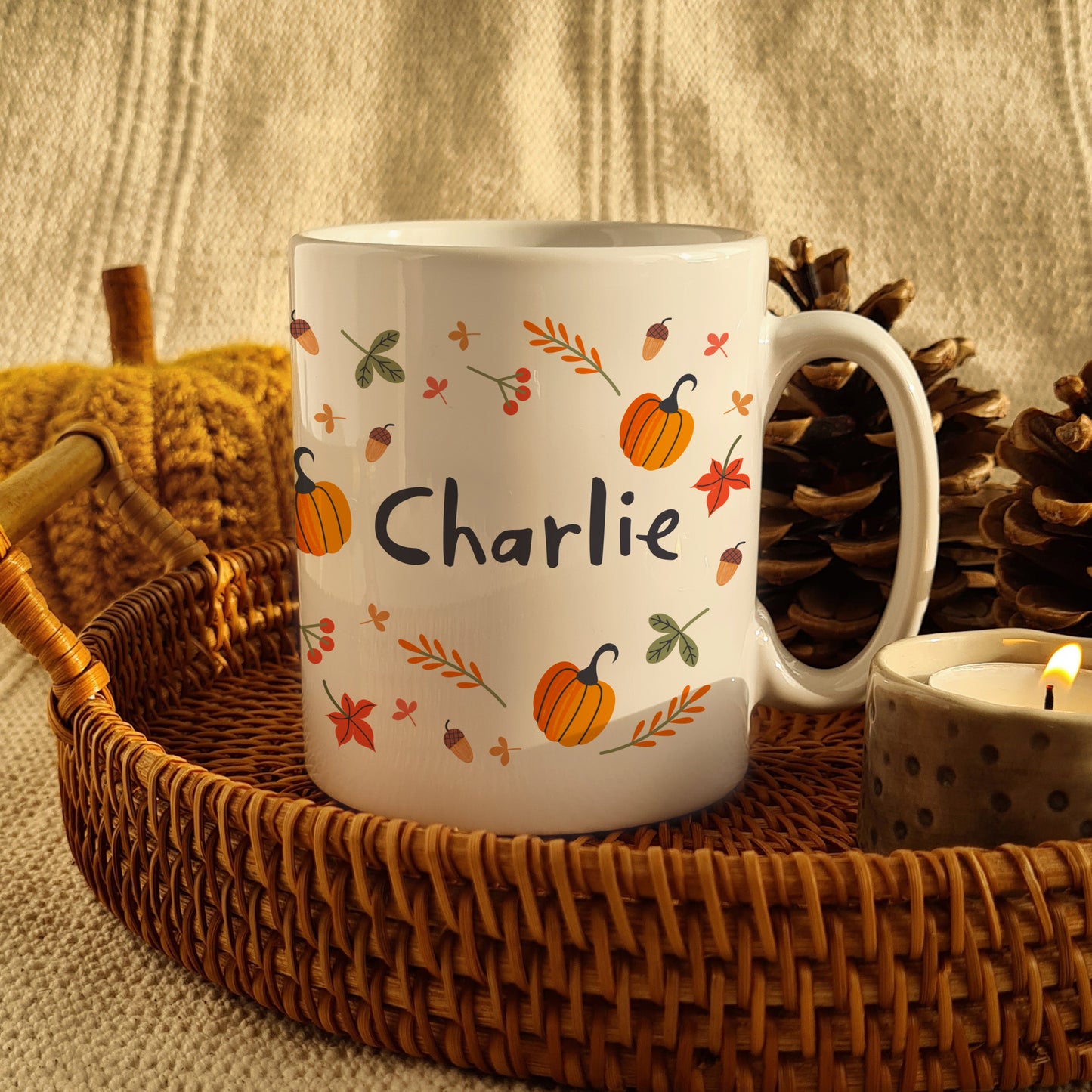 Personalised Pumpkin Mug – Custom Name & Message Gift