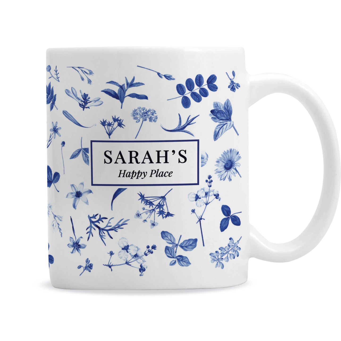 Personalised Blue Floral mug