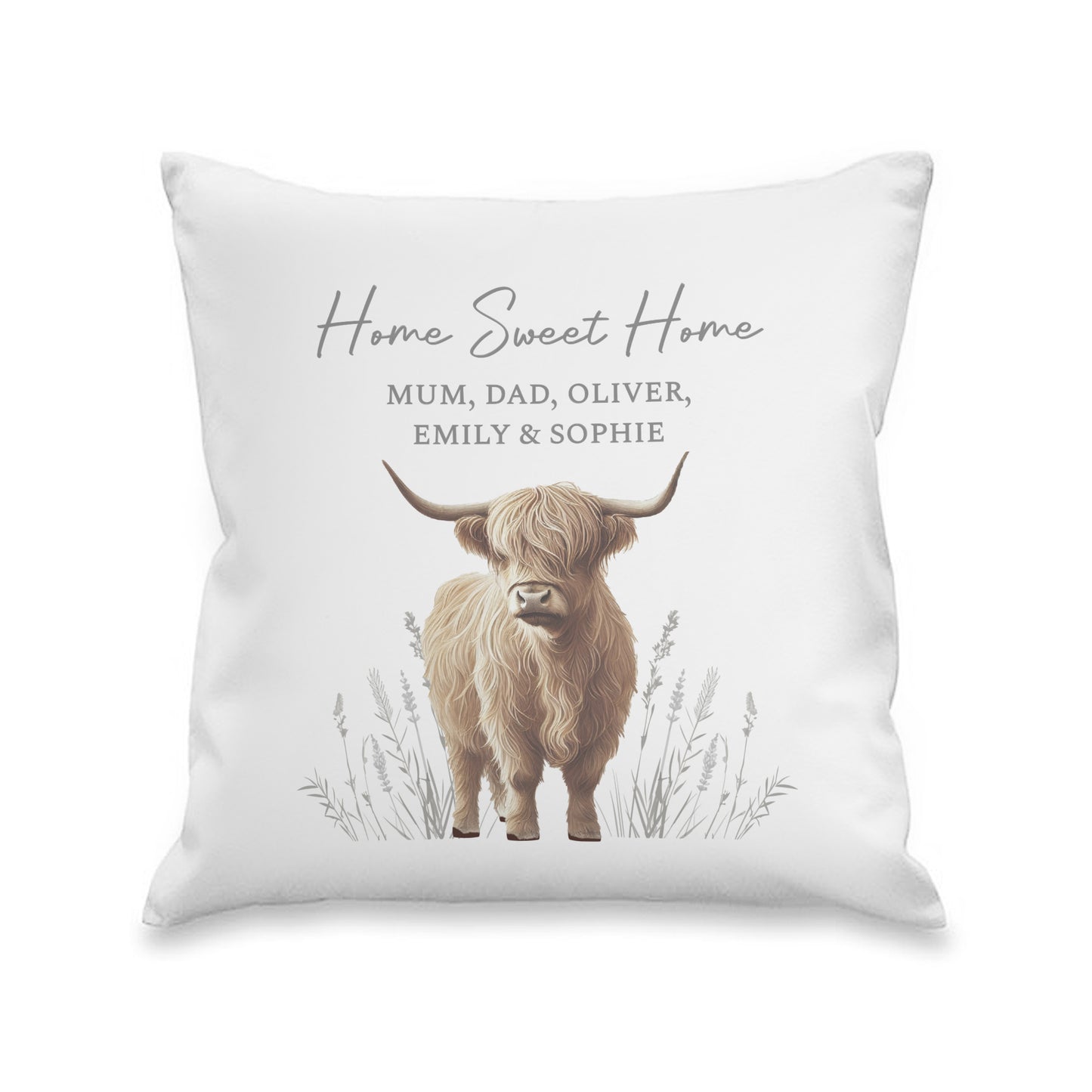 Personalised Highland Cow Cushion