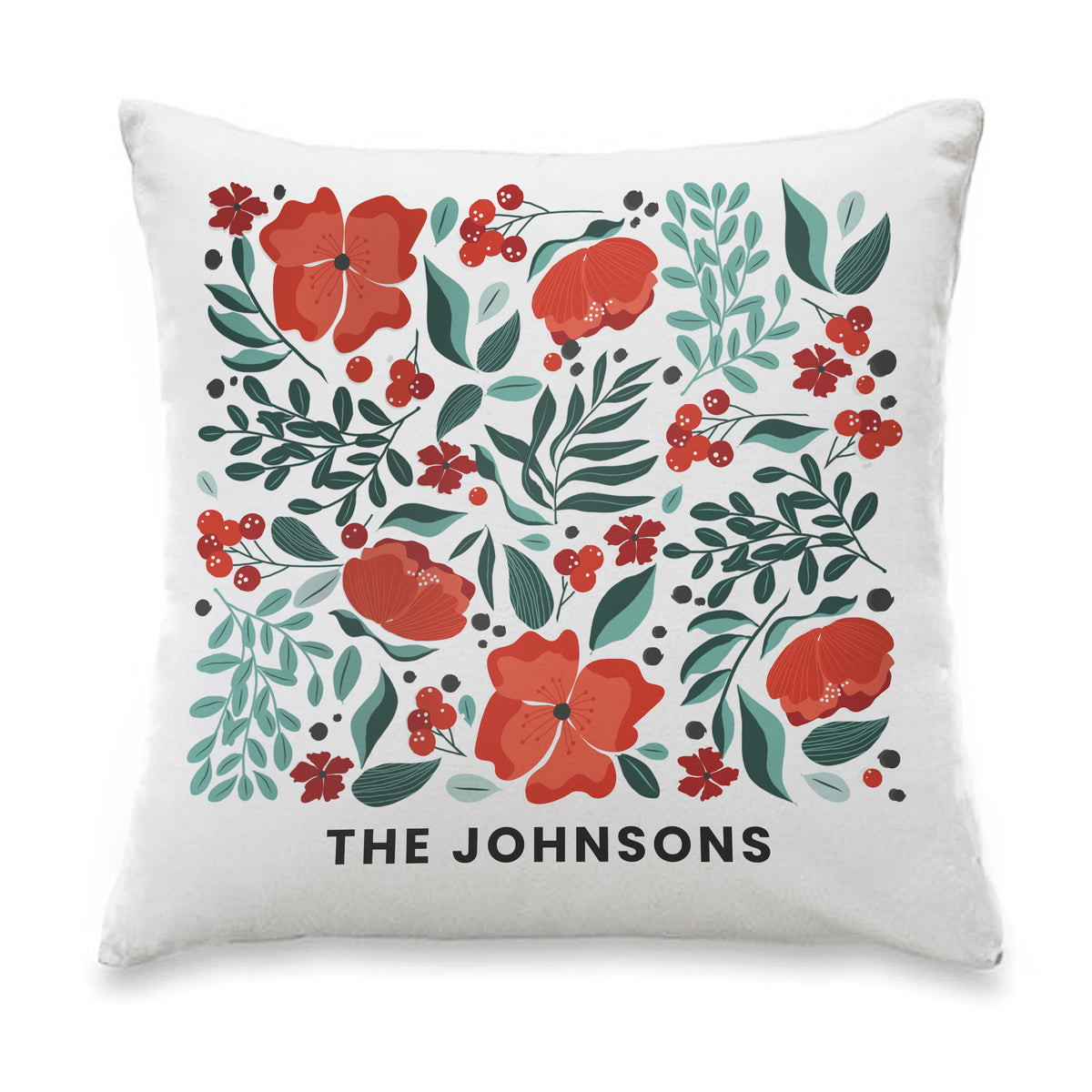 Personalised Poinsettia Cushion