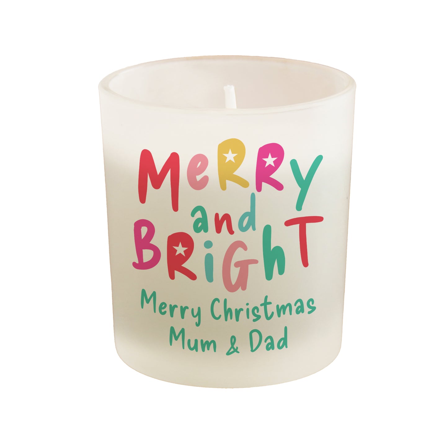 Personalised Merry & Bright Candle Jar