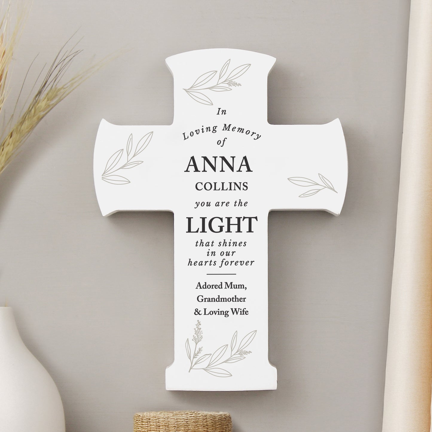 Personalised In Loving Memory Cross Ornament