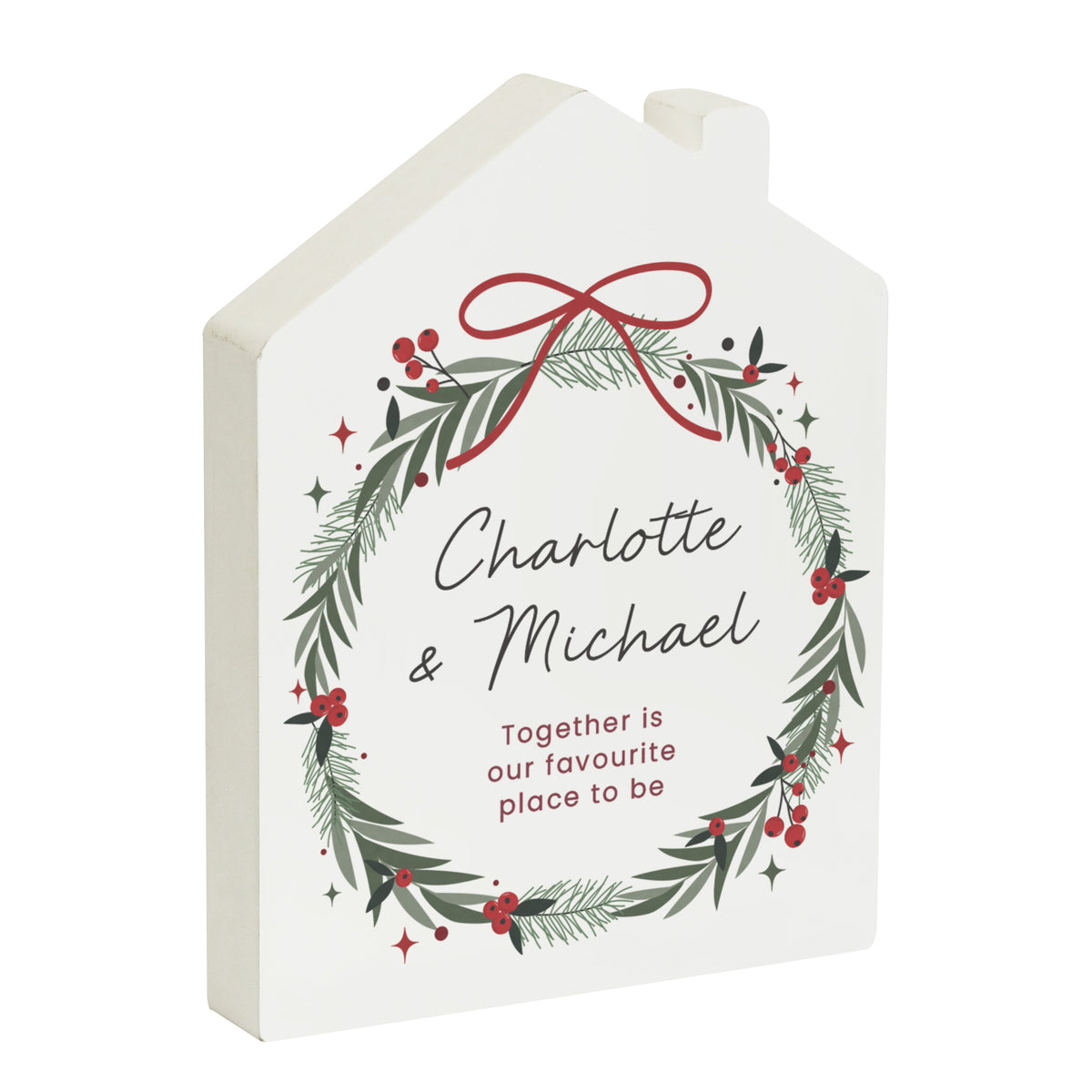 Personalised Green Christmas Wreath House Ornament