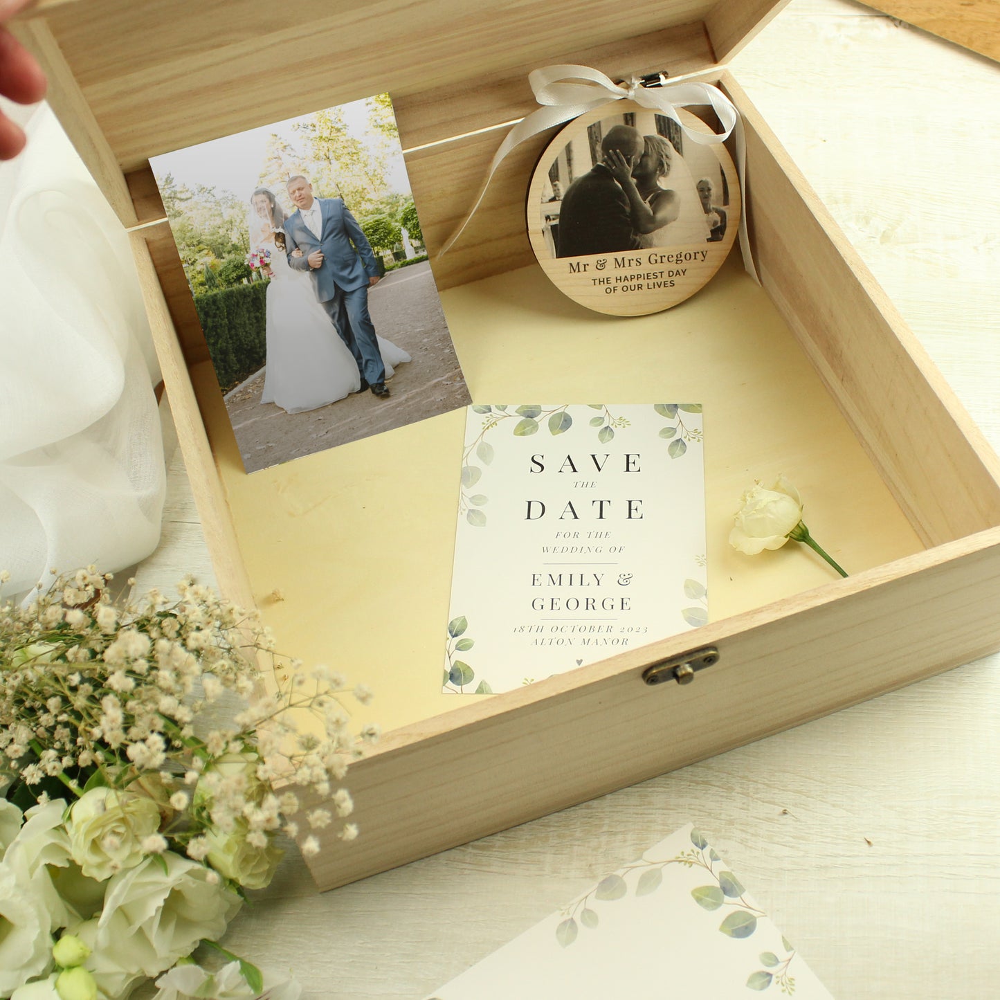 Personalised Any Message Large Wooden Keepsake Box