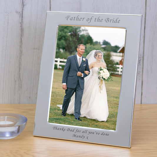 Father of the Bride Silver Plated Picture Frame