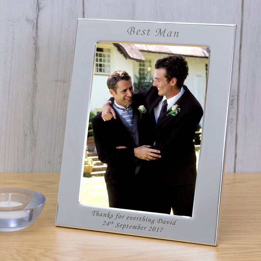 Best Man Silver Plated Picture Frame