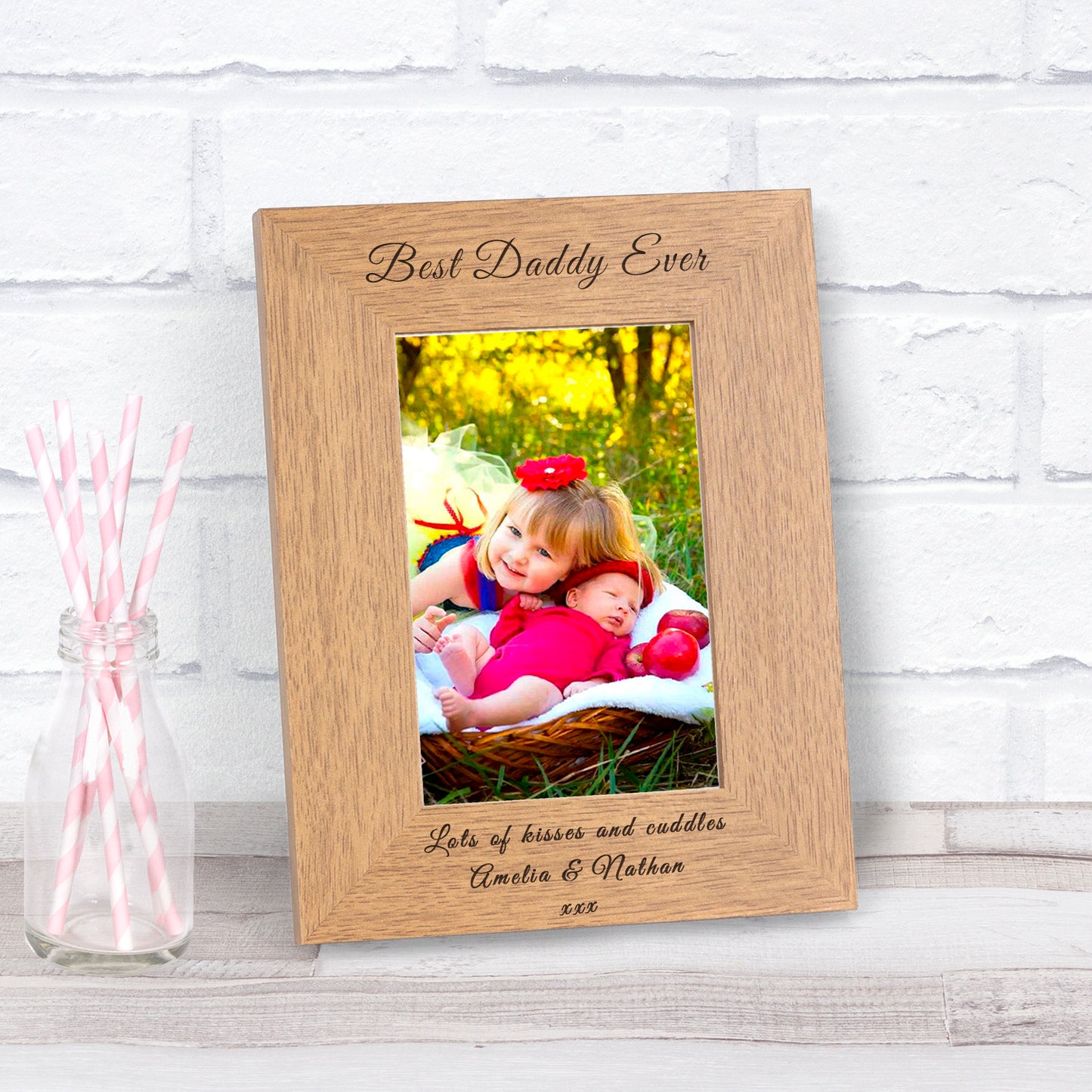 Best Daddy Ever Wood Picture Frame