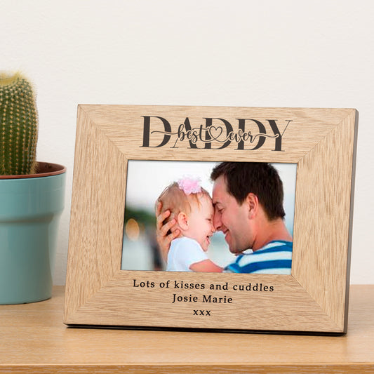 Best Ever Dad/Daddy Wood Picture Frame