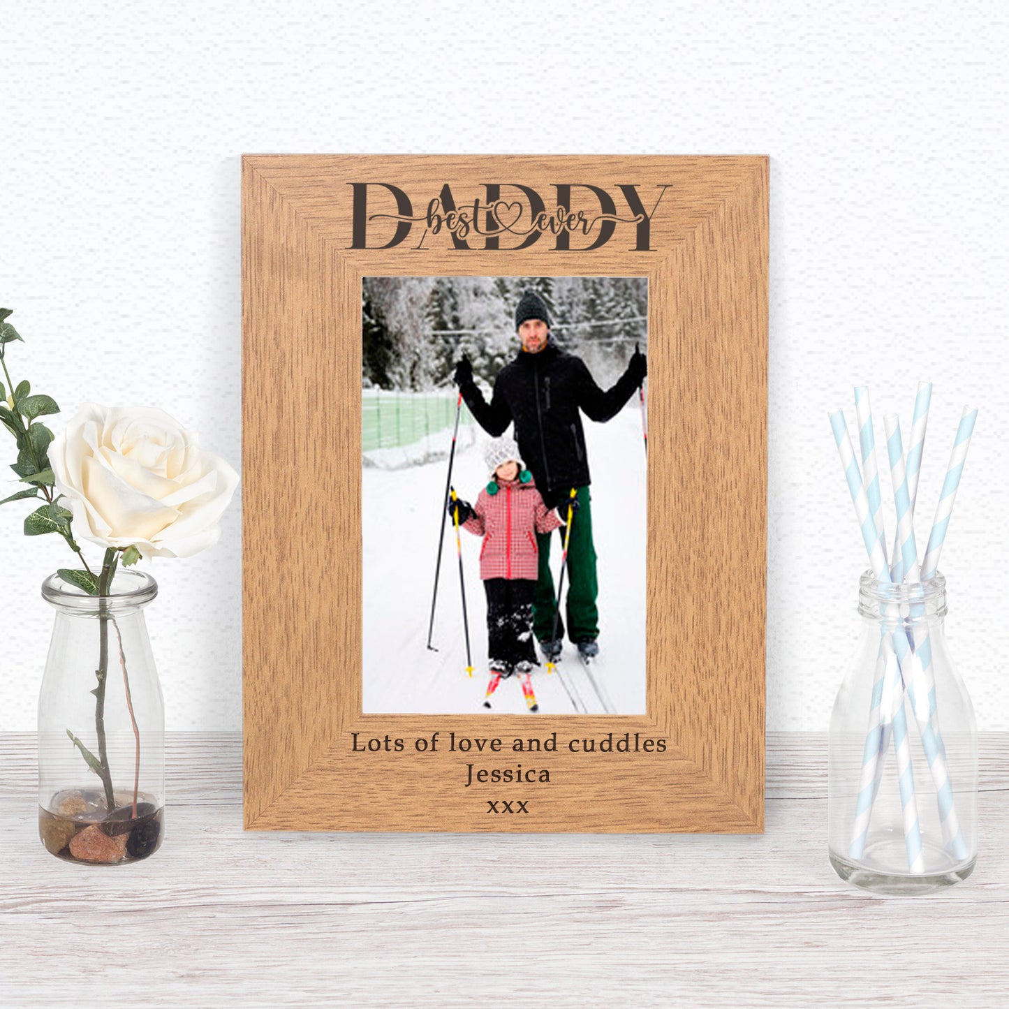 Best Ever Dad/Daddy Wood Picture Frame