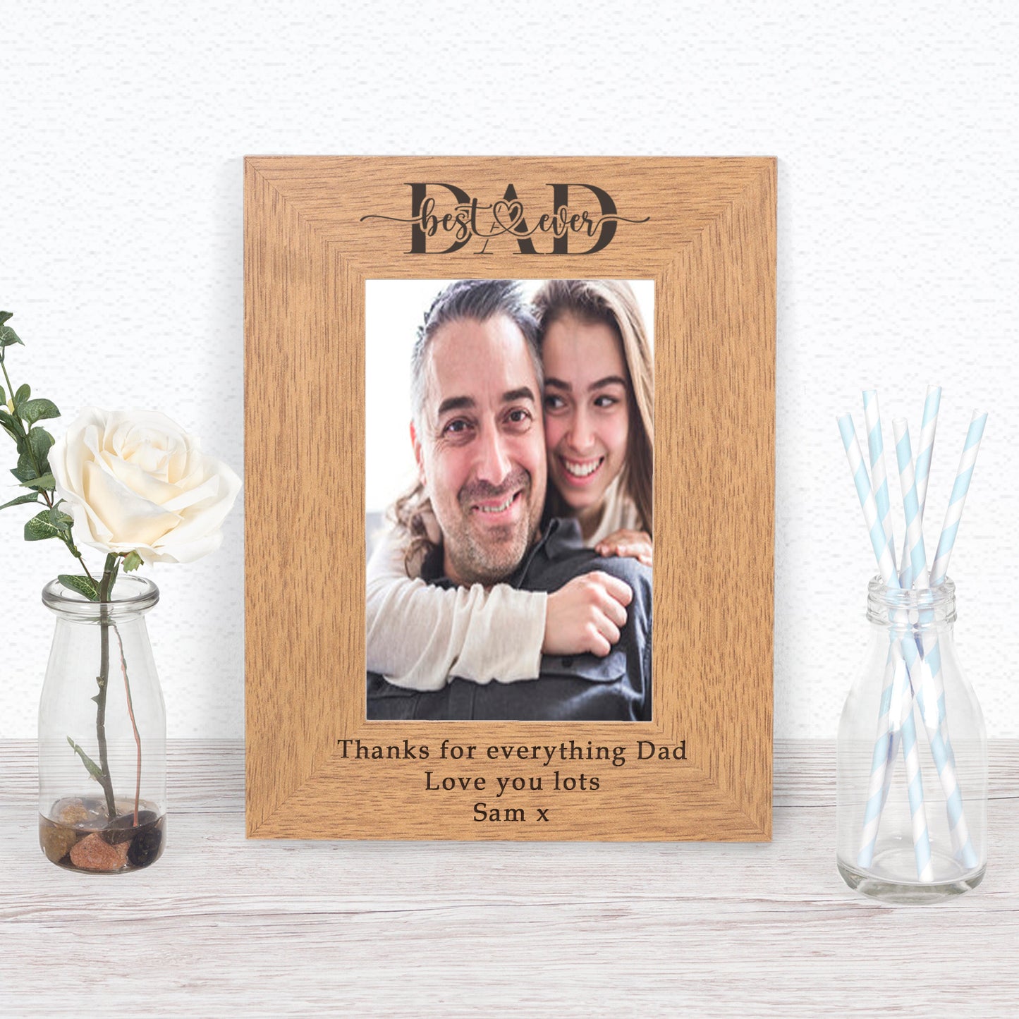 Best Ever Dad/Daddy Wood Picture Frame
