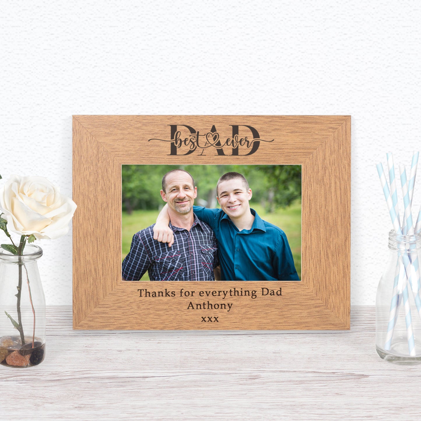 Best Ever Dad/Daddy Wood Picture Frame