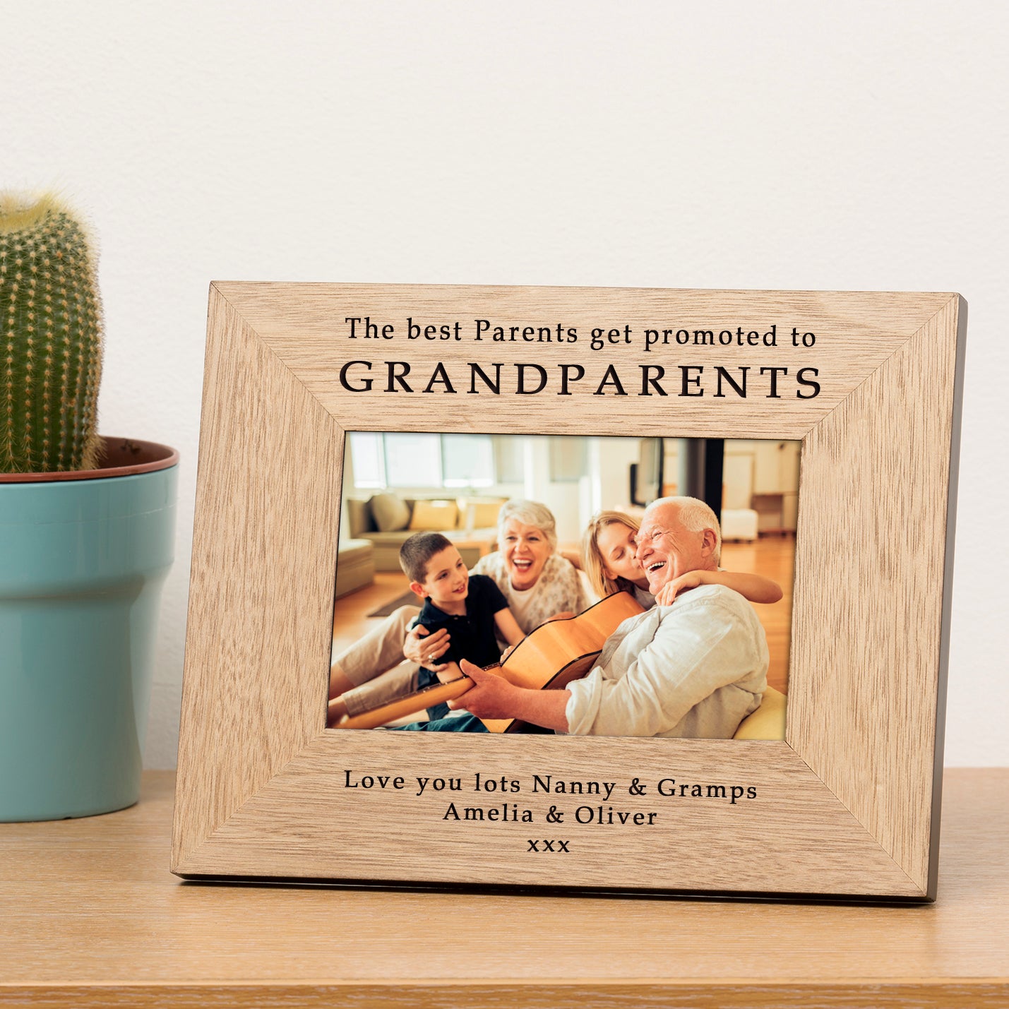The Best Parents get Promoted to Grandparents Wood Picture Frame
