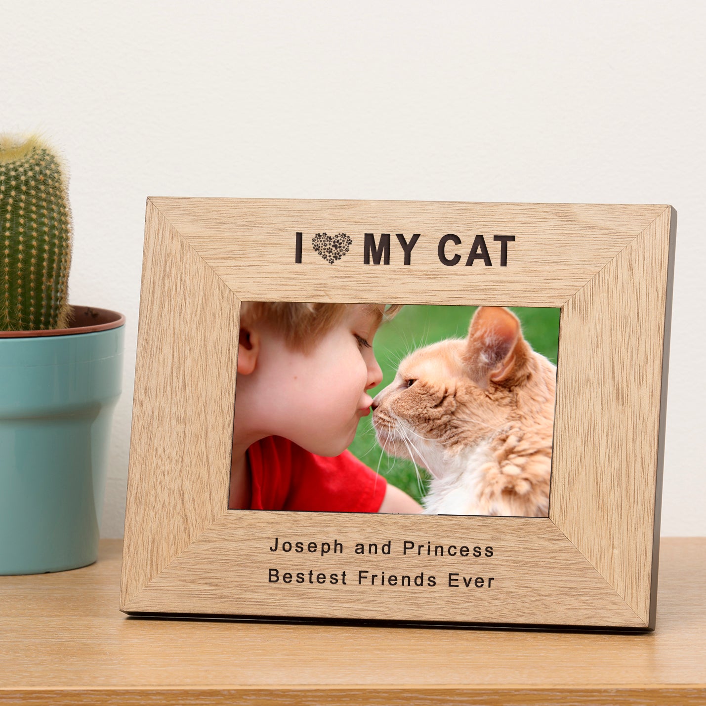 I Love My Cat Wooden Photo Frame