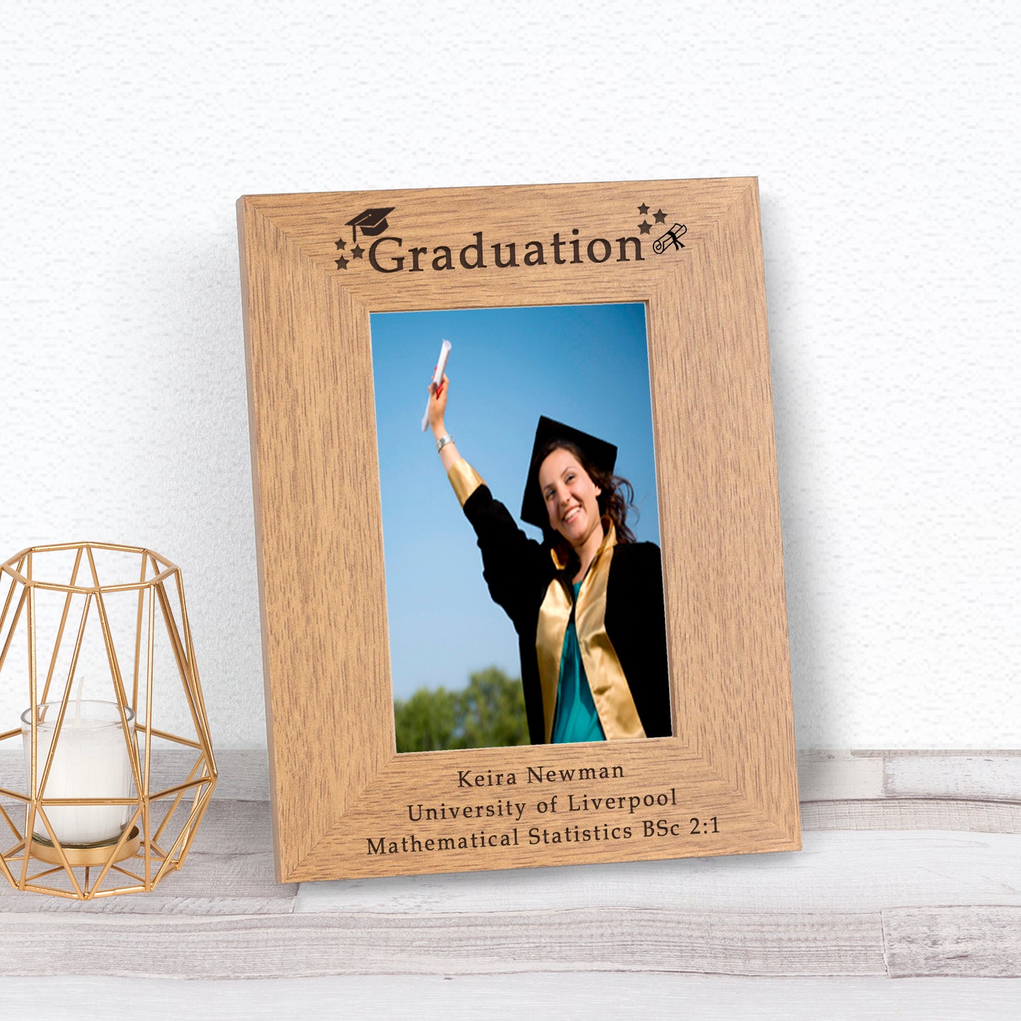 Personalised Oak Graduation Photo Frame
