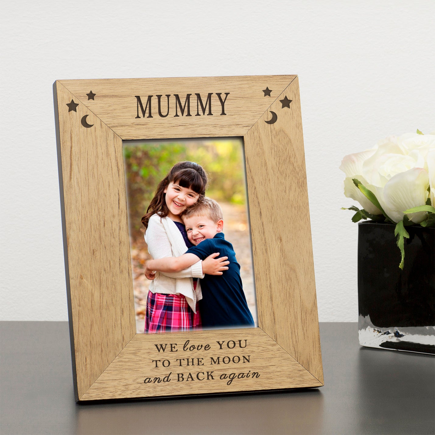 I/we love you to the moon and back again Wood Picture Frame