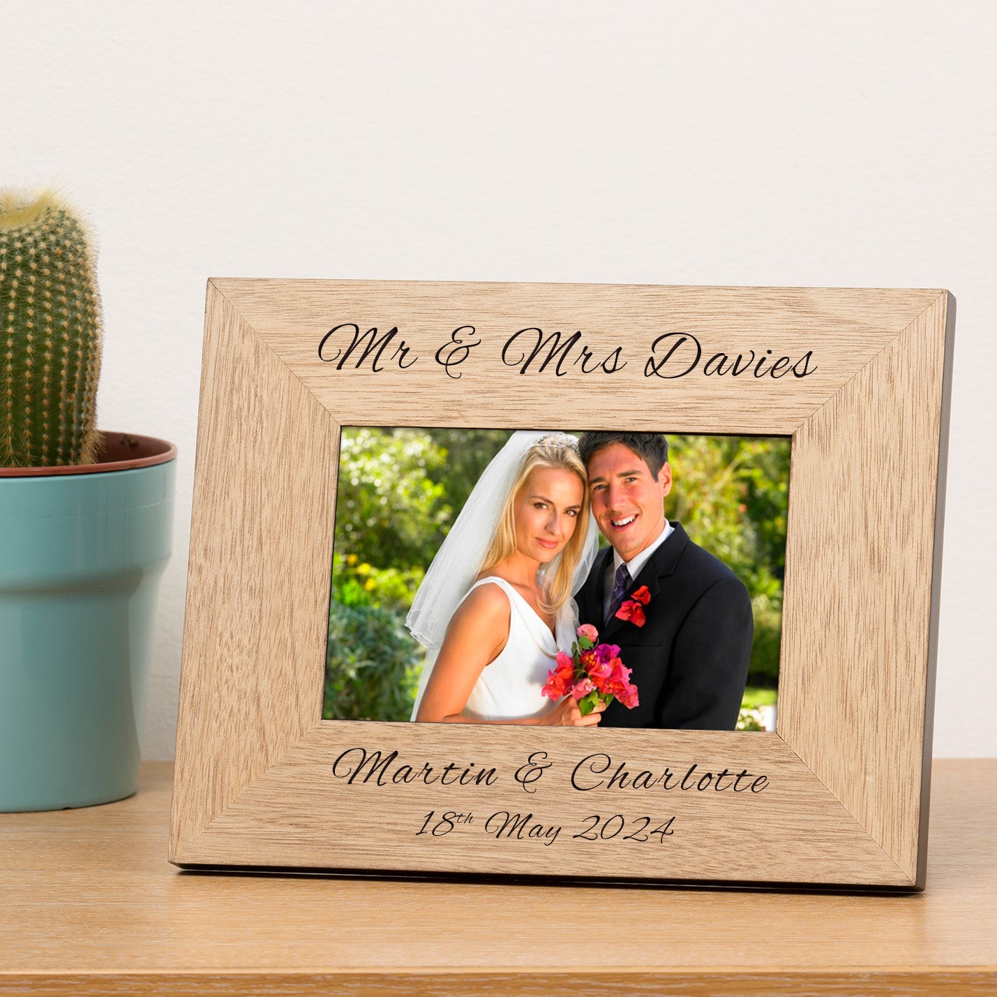 Mr & Mrs Wood Picture Frame
