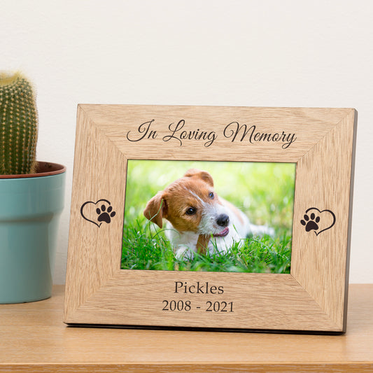 In Loving Memory Pet Memorial Wooden Picture Frame