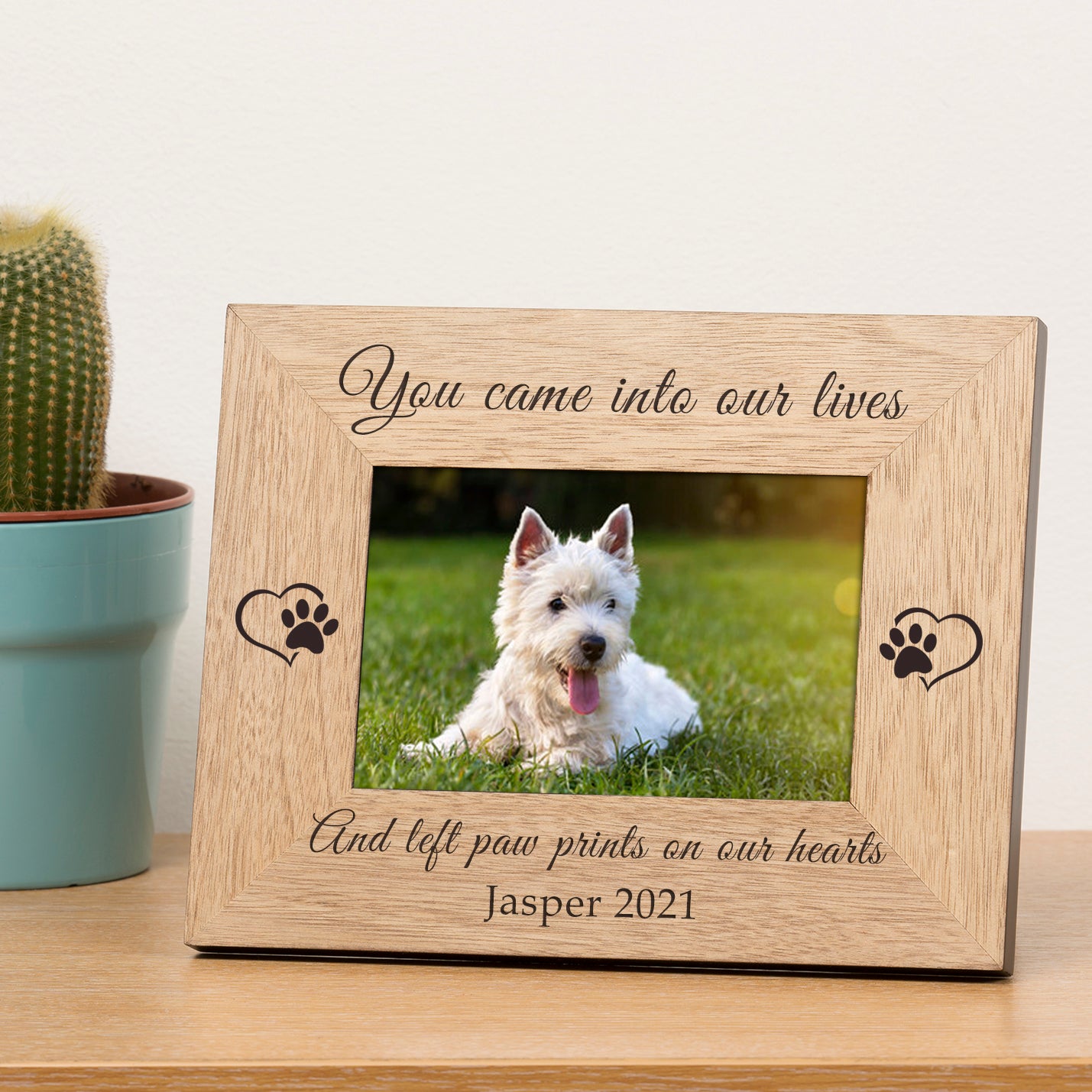 You Left Paw Prints On Our Hearts Pet Memory Wood Picture Frame