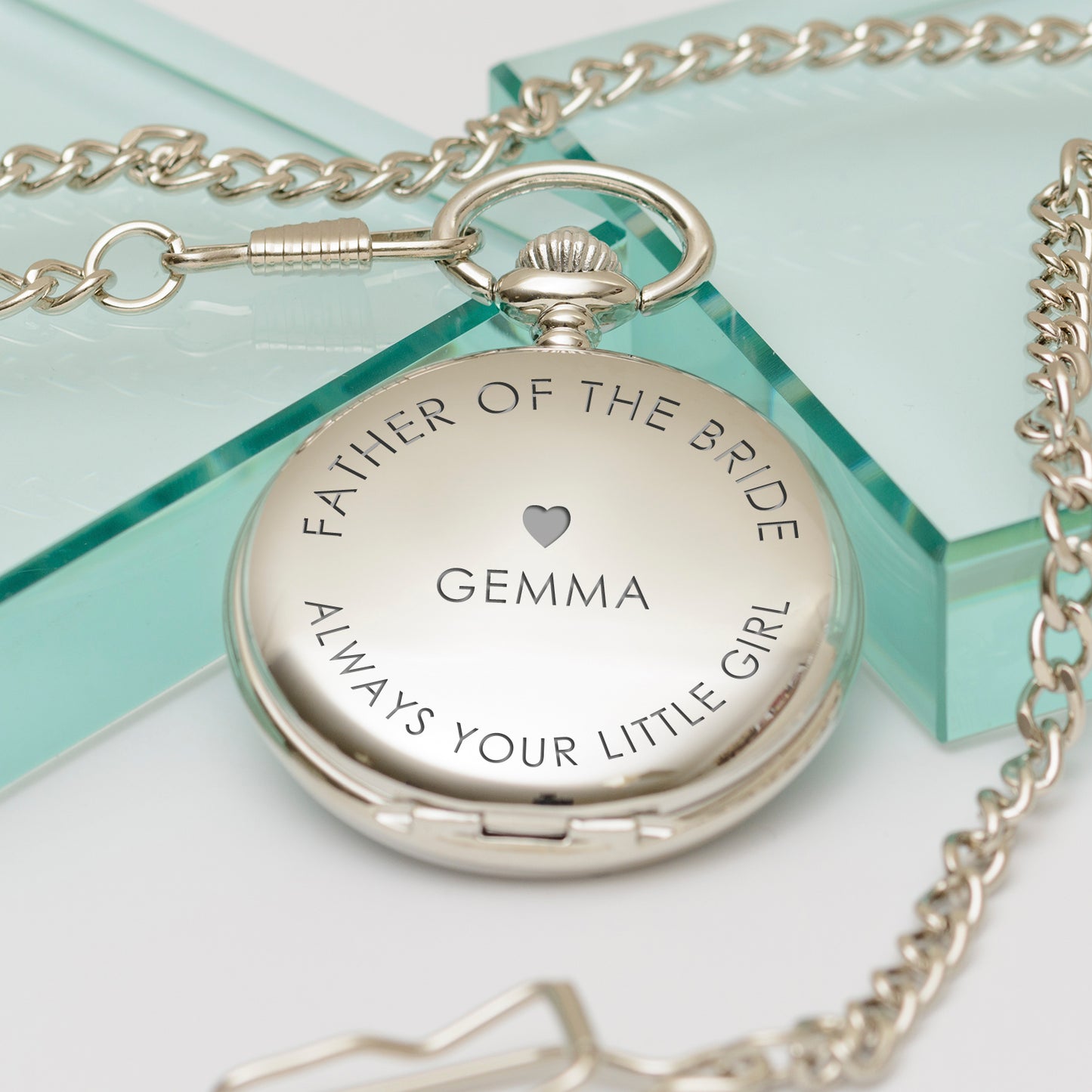 Always Your Little Girl Pocket Watch - Silver Finish