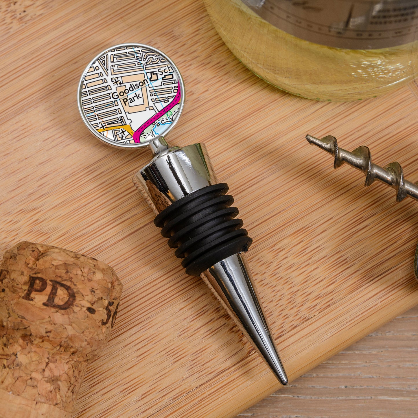 Favourite Place Bottle Stopper – Personalised Football Stadium Map gift