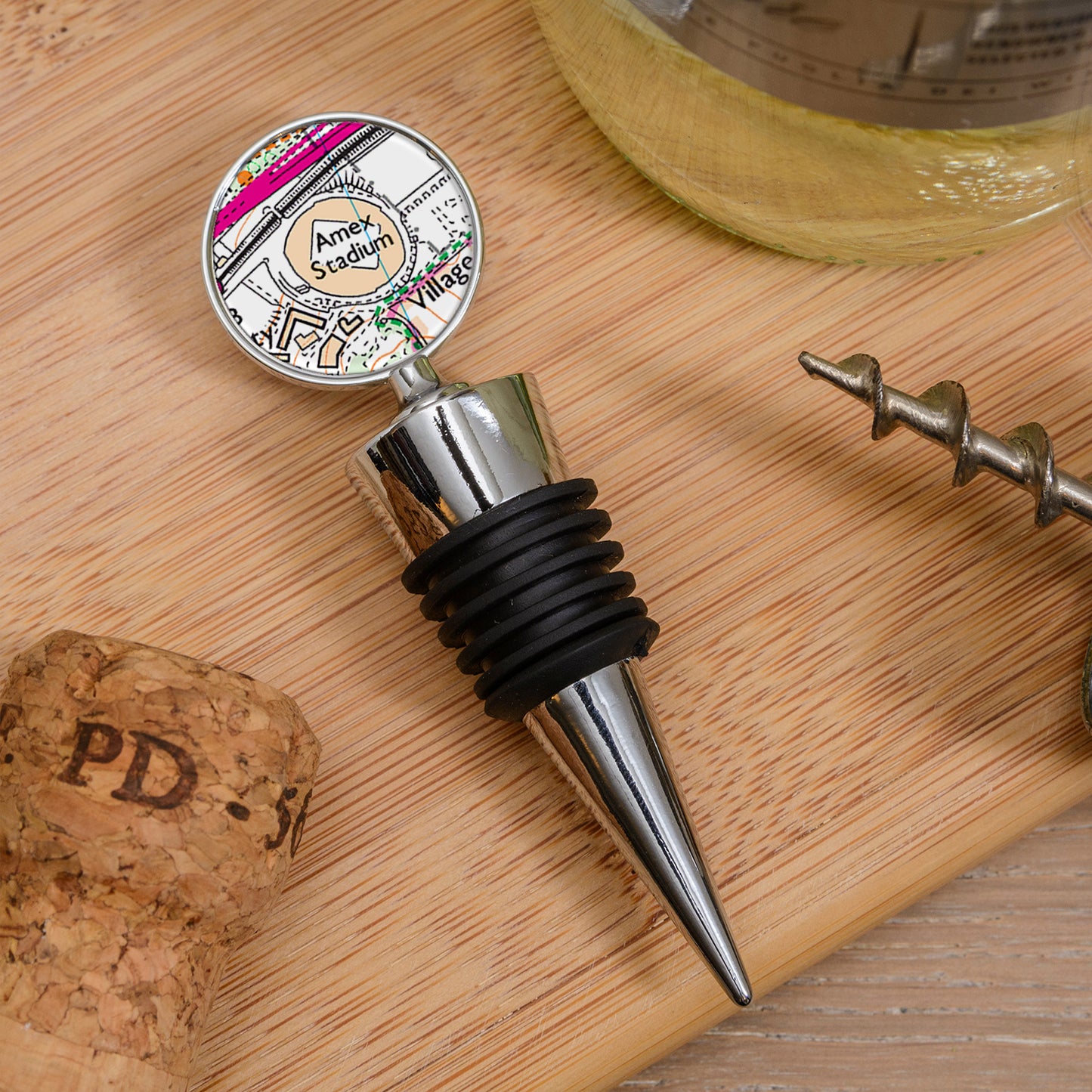 Favourite Place Bottle Stopper – Personalised Football Stadium Map gift