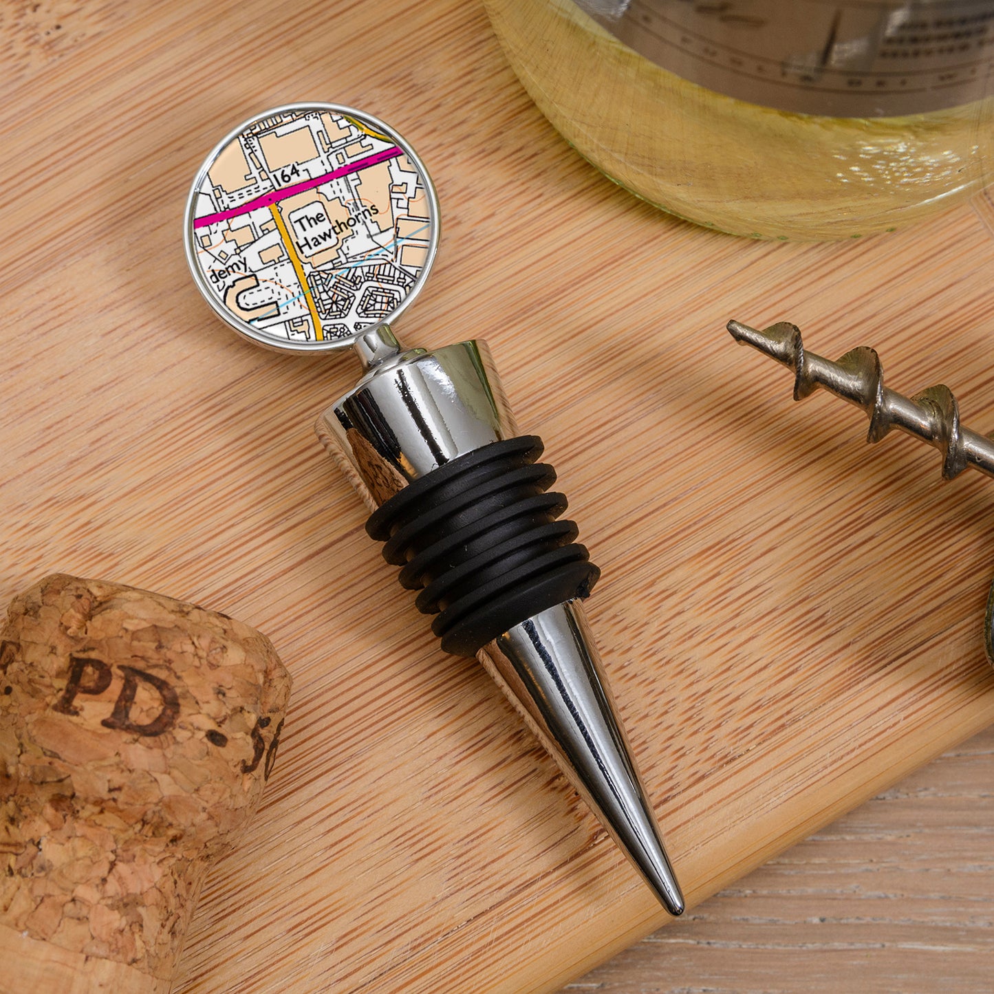 Favourite Place Bottle Stopper – Personalised Football Stadium Map gift