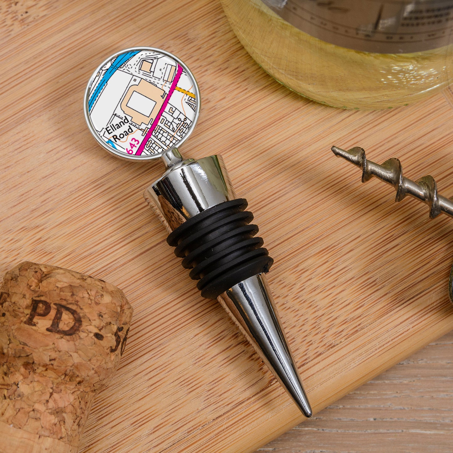 Favourite Place Bottle Stopper – Personalised Football Stadium Map gift