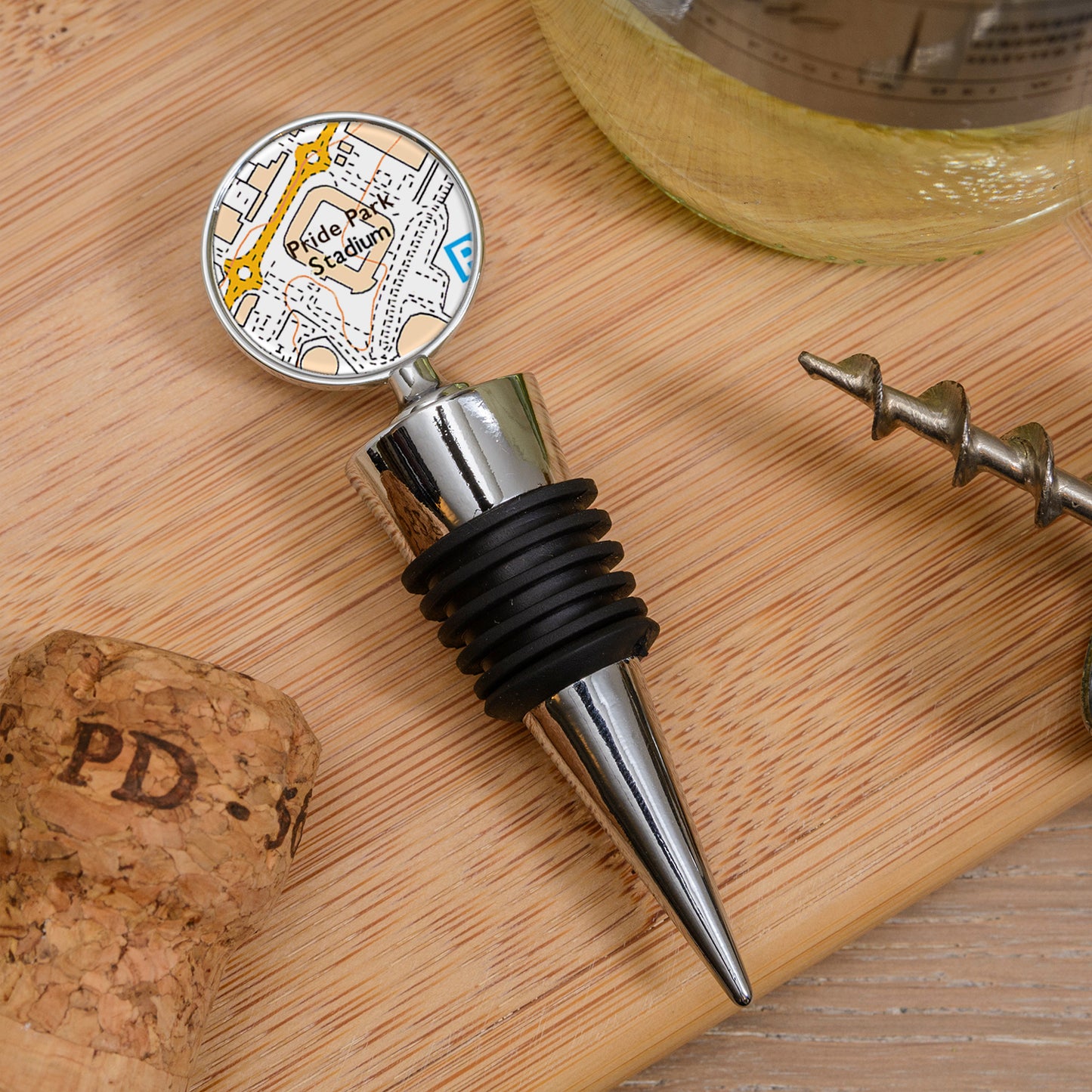 Favourite Place Bottle Stopper – Personalised Football Stadium Map gift