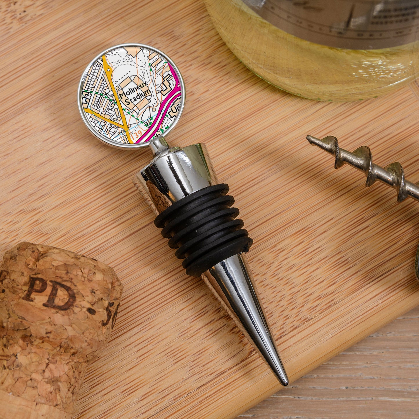 Favourite Place Bottle Stopper – Personalised Football Stadium Map gift