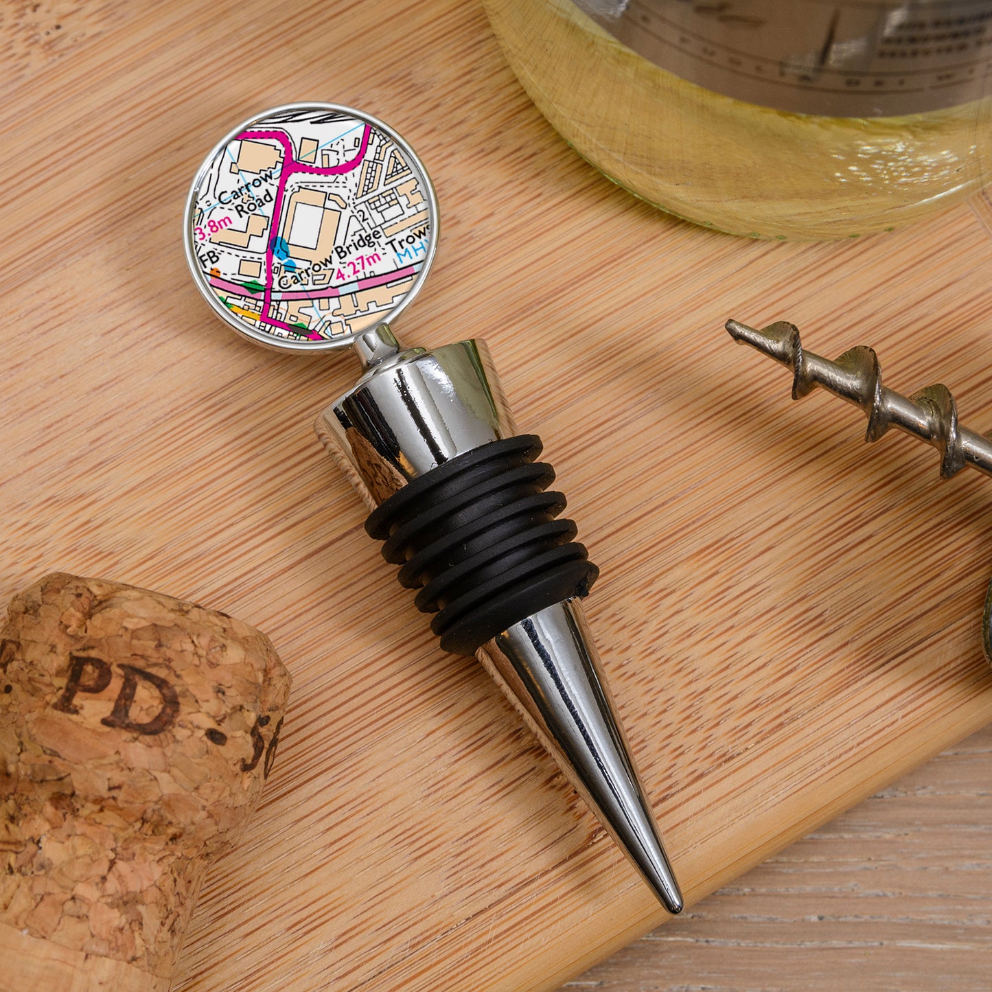 Favourite Place Bottle Stopper – Personalised Football Stadium Map gift