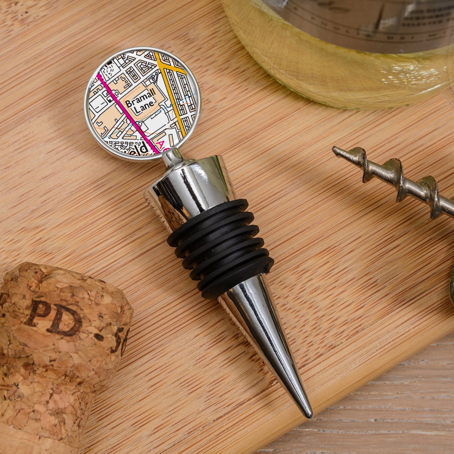 Favourite Place Bottle Stopper – Personalised Football Stadium Map gift
