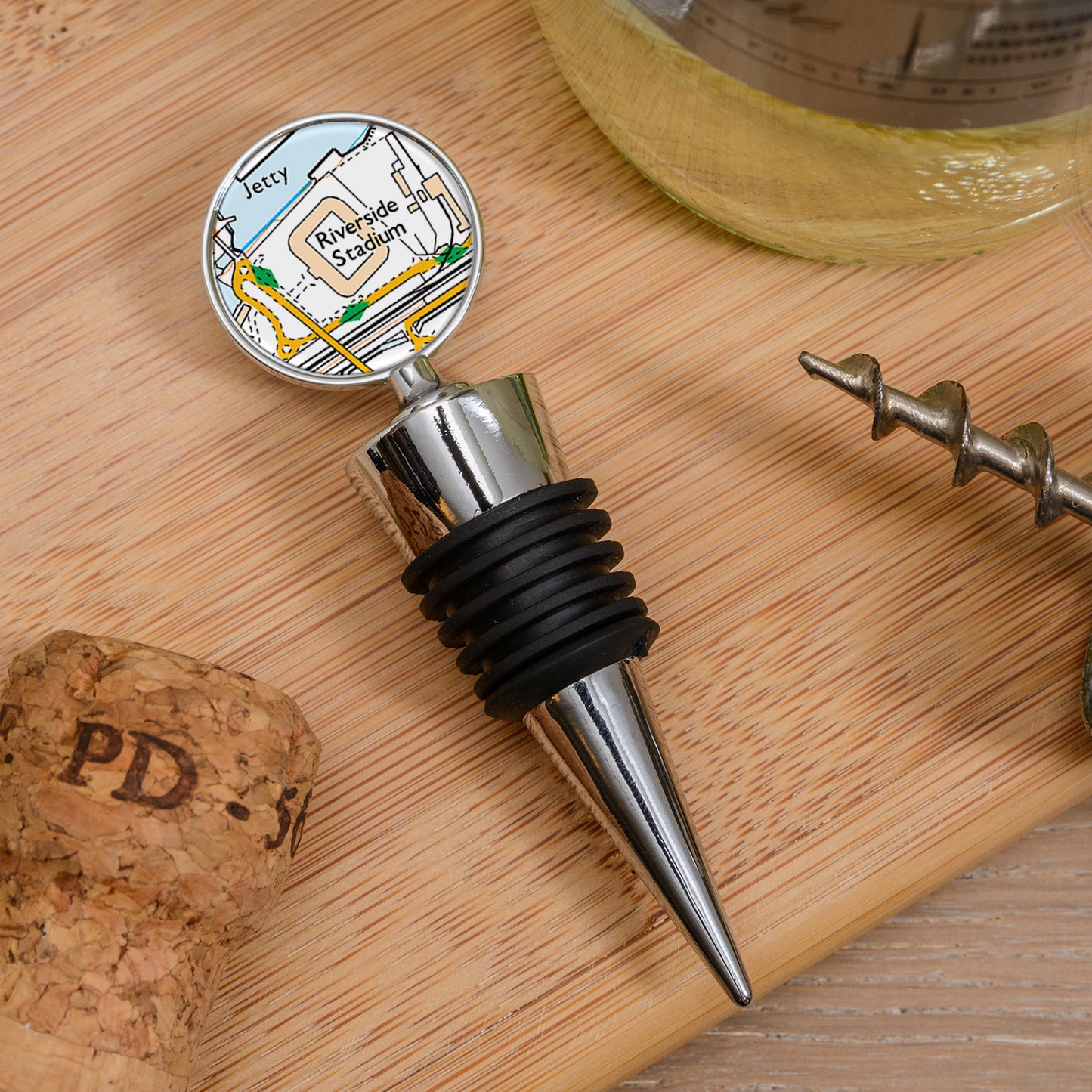 Favourite Place Bottle Stopper – Personalised Football Stadium Map gift